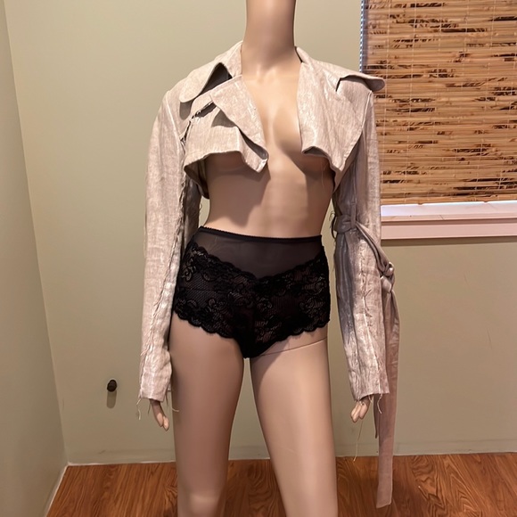 Paul Hardy Linen Shrug With Metallic Thread One Sleeve Has Long Linen Belt 8 - Picture 1 of 11